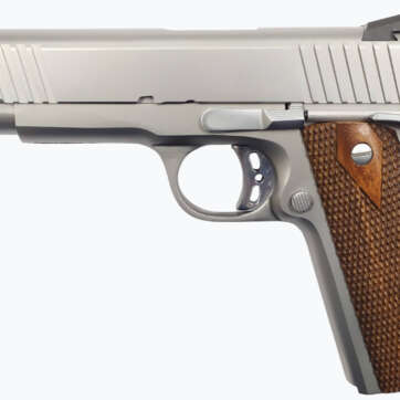 Rock Island FS Tactical SS Full Size 1911, 45ACP, 5" Barrel, SS Finish, Wood Grips, Ambi Safety, Fixed Sights, 8Rd, 1 Magazine - Handsguns | American Guns & Ammo