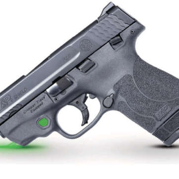 Smith & Wesson M&P Shield M2.0 9mm, *MA*, 3.1" Barrel, Crimson Trace Green Laser, Black, 7rd/8rd - Handsguns | American Guns & Ammo
