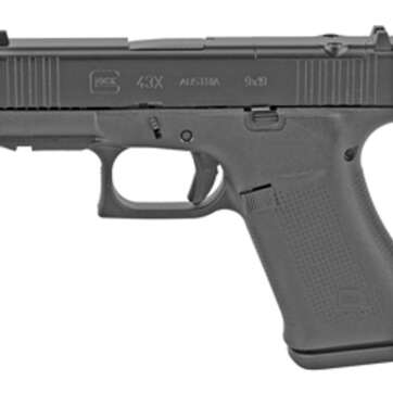 Glock G43X MOS 9mm, 3.41" Barrel, Fixed Sights, Black, 10rd - Handsguns | American Guns & Ammo