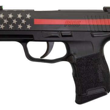 Sig P365 9mm, 3" Barrel, XRay3 Night Sights, Manual Safety, Red Line Firefighter, 10rd - Handsguns | American Guns & Ammo