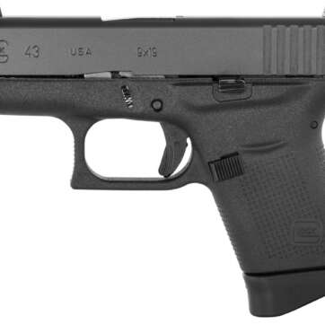 Glock G43 Subcompact 9mm, 3.41" Barrel, Glock Night Sights, Black, 6rd - Handsguns | American Guns & Ammo