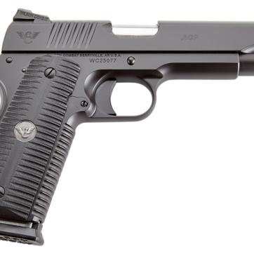 Wilson Combat, ACP, Semi-automatic, 1911, Full Size, 45ACP, 5" Barrel, Black Armor Tuff Finish, Red Fiber Optic Sights, Manual Safety, 8Rd - Handsguns | American Guns & Ammo