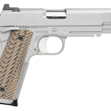 Dan Wesson Specialist 1911 Full Size, 45 ACP, 5" Barrel, Steel Frame, Black, G10 Grips, Rail, Ambidextrous Safety, Night Sights 8rd Mag - Handsguns | American Guns & Ammo