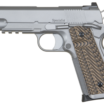 Dan Wesson Specialist Commander 45 ACP 4.25", Stainless Steel Black/Brown G10 Grip, 8 rd - Handsguns | American Guns & Ammo
