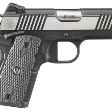 Ruger SR1911 Officer-Style 45ACP, 3.6" Barrel, Steel Frame, Two-Tone Finish, 7Rd, Ambi Safety, Tritium Front Sight, Adjustable Rear Sight, Deluxe G10 Grips - Handsguns | American Guns & Ammo