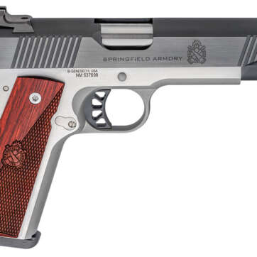 Springfield Ronin Operator 1911, Full Size, 45ACP 5" Barrel, Blued, SS Frame, Fiber Optic Front Sight Tactical White Dot Rear, 8rd Mag - Handsguns | American Guns & Ammo
