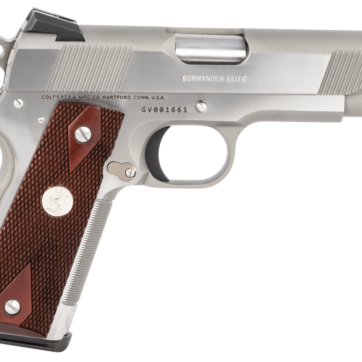 Colt 1911 Combat Commander Elite 45 ACP 4.25" Barrel Two-Tone Elite Black G10 Checkered Scallop Grip, 8rd Mag - Handsguns | American Guns & Ammo