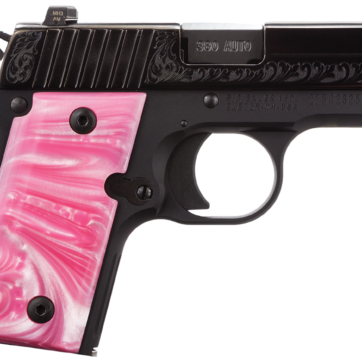 SIG P238 ESP Microcompact .380Acp 2.7 Barrel Siglite Night Sights Polished & Engraved Nitron Slide Pink Pearlite Grips 6 Round Mag - Handsguns | American Guns & Ammo
