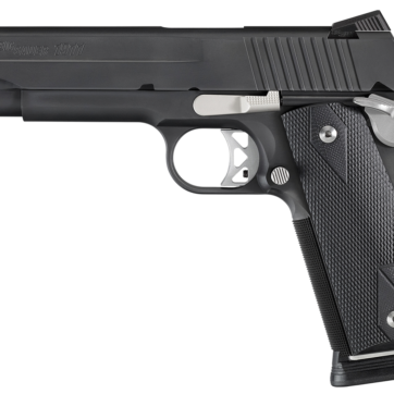 SIG 1911 357 SIG 5IN Nightmare BLK SAO Siglite Black G10 Grip (2) 8RD Steel MAG Fastback - Handsguns | American Guns & Ammo