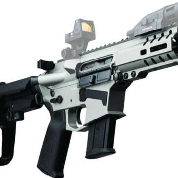 CMMG Banshee 300 Mk57 5.7x28mm, 5" Barrel, Titanium, Black Magpul, RipBrace, 20rd - Handsguns | American Guns & Ammo
