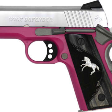 Colt Defender 1911, 9mm, 3" Barrel, TALO Exclusive Raspberry Frame/Polished SS Slide 8rd Mag - Handsguns - American Guns & Ammo