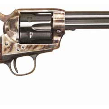 Cimarron Man With No Name SAA .45 Colt 5.5" Barrel Rattlesnake Inlaid Grip Blue Finish - Handsguns | American Guns & Ammo