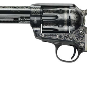 Pietta 1873 GW2 Liberty 45 Colt, 4.75" Barrel, Blued Engraved Ultra Ivory with Liberty Eagle Grip, 6rd - Handsguns | American Guns & Ammo