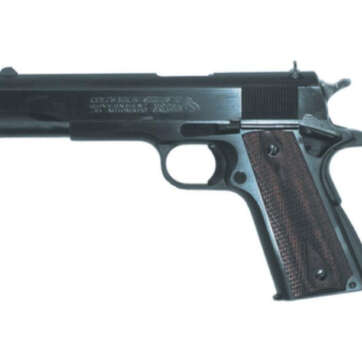 Colt Series 70 Government 45ACP 5" Barrel Blue Finish Rosewood Grips Fixed Sights 7rd - Handsguns - American Guns & Ammo