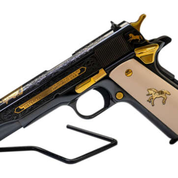 Colt 1911 Government Armsmear .45 ACP Limited Edition 5" NM Barrel, Ivory Grips, Blued - Handsguns | American Guns & Ammo
