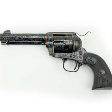 Colt Single Action Army Long Branch 45 Colt, 4.75", Walnut Grip, Polished Steel - Handsguns | American Guns & Ammo