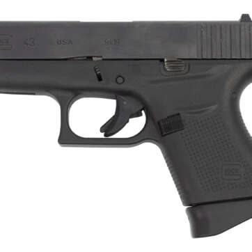 Glock 43 USA Used 9mm, 3.39" Barrel, Contrst Sights, Black, 6rd - Handsguns | American Guns & Ammo