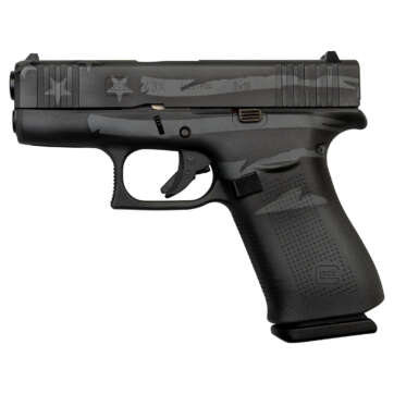 Glock 43X AUS 9mm, 3.41" Barrel, Battleworn Flag, Fixed Sights, 10rd - Handsguns | American Guns & Ammo