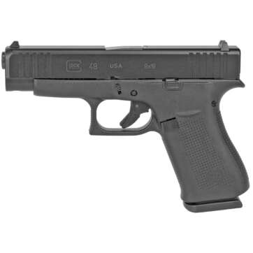 Glock 48 Compact 9mm, 4.17" Barrel, Beaver Tail Grip, Black, Fixed Sights, 2x10rd - Handsguns | American Guns & Ammo