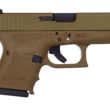 Glock G26 Gen4 9MM Full Cerakote Flat Dark Earth Finish, Rail, 3 10 Rnd Mags - Handsguns | American Guns & Ammo