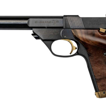 High Standard Supermatic Trophy Used .22 LR, 5.5" Barrel, Military Grip, Black, Original Box, 10rd - Handsguns | American Guns & Ammo