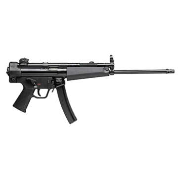HK SP5L 9mm, 16.5" Threaded Navy Barrel, Rotary Rear Sight, Bungie Sling, Black, 30rd - Handsguns | American Guns & Ammo