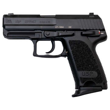 HK USP Compact 9mm, 3.58" Barrel, V1 SA/DA, Decocker, Fixed Sights, Black, 2x 13rd - Handsguns | American Guns & Ammo