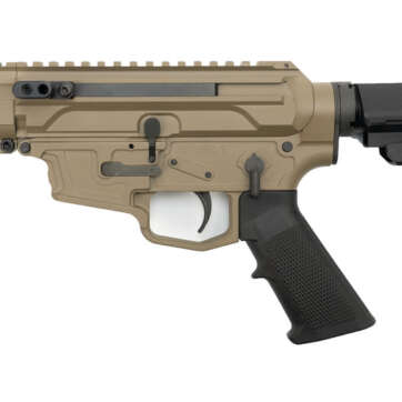 MCM Firearms DS9-S Side Charging Pistol, 9mm, 5" Barrel, MP5 Mag, FDE Cerakote - Handsguns | American Guns & Ammo