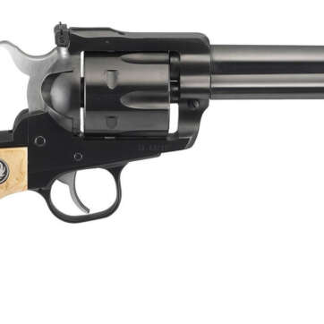 Ruger Blackhawk .357/9mm, 5.5" Barrel, Maple Birds Eye Grip, Blued, 6rd - Handsguns | American Guns & Ammo