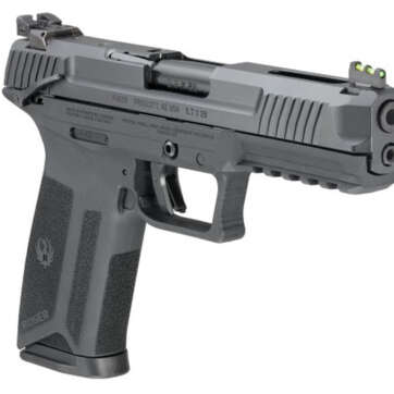 Ruger-57 5.7x28mm, 4.9" Barrel, Fiber Optic Front, Black, 10rd Mag - Handsguns | American Guns & Ammo