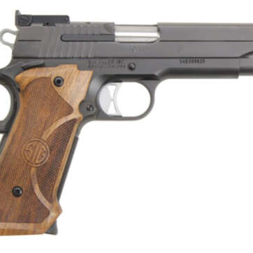 Sig 1911 Super Target 45ACP 5 Custom Wood Grip Nitron Finish Adj Sight 8 Rd - Handsguns | American Guns & Ammo