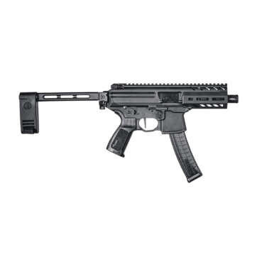 Sig MPX Copperhead 9mm, 4.5" Barrel, Aluminum Frame, Black, Pivoting Contour Brace, 20rd - Handsguns | American Guns & Ammo
