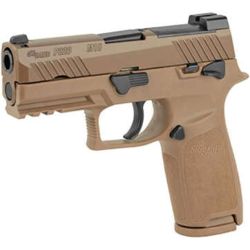 Sig P320-M18 9mm, 3.9" Barrel, Manual Safety, Coyote, Mag Coupon, 1x 17rd - Handsguns | American Guns & Ammo