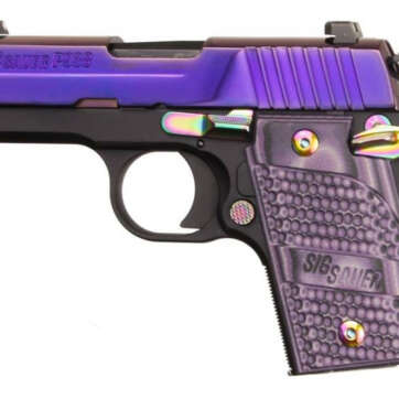 Sig P938 9mm, 3" Barrel, Purple Purple Lava Finish, Purple G10 Piranha Grips, 6rd - Handsguns - American Guns & Ammo