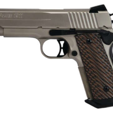 SIG 1911 45 ACP 4.2In Nickel NI PVD SAO Siglite Brown Vector Grip (2) 7RD Steel MAG - Handsguns | American Guns & Ammo