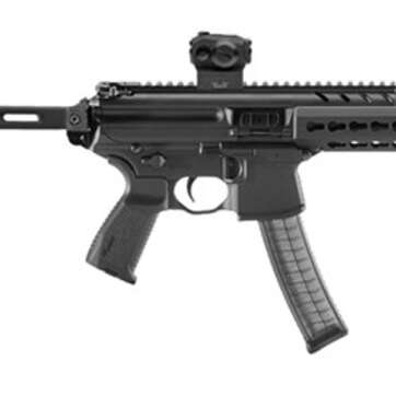 Sig MPX AR-15 Pistol, SIG Red Dot Sight 9mm 8" Barrel KeyMod Rail, Black, Pivoting Brace 30rd Mag - Handsguns | American Guns & Ammo