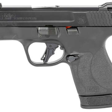 Smith & Wesson, Shield Plus, Striker Fired, Micro Compact, 9mm, 3.1" Barrel, White Dot Sights, Polymer Frame, No Thumb Safety, Flat Face Trigger, 2 Mags, 1-10Rd 1-13Rd, Black - Handsguns | American Guns & Ammo