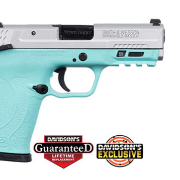 Smith & Wesson M&P Shield EZ M2.0 9mm, 3.6" Barrel, Robin Egg Blue, Silver Slide, 8rd - Handsguns | American Guns & Ammo