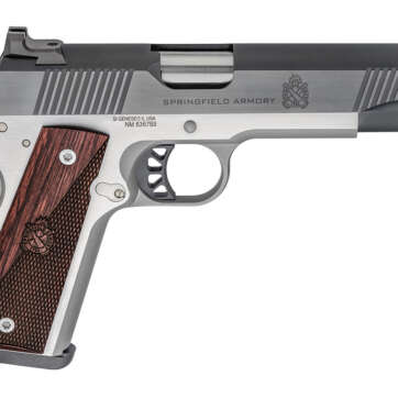 Springfieldngfield, Ronin, Semi-automatic, 1911, Full Size, 10MM, 5" Barrel, Blued Slide, Wood Grips, Stainless Frame, Fiber Optic Front Sight, 1 Mag, 8Rd - Handsguns | American Guns & Ammo