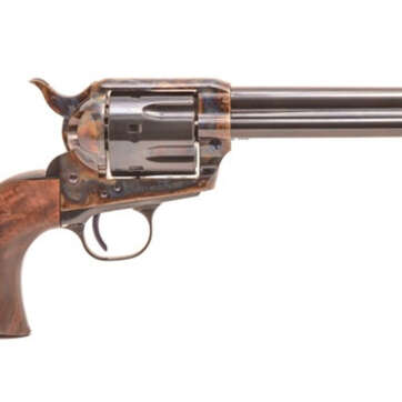Standard Mfg Single Action Revolver 45 Colt 4.75" Barrel, Blue/Case Hardened, Walnut 1 Pc Grip - Handsguns - American Guns & Ammo