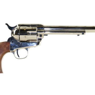 Standard Mfg Single Action Revolver 45 Colt 7.5" Barrel, Nickel Plated, Walnut 2 Pc Grip - Handsguns | American Guns & Ammo