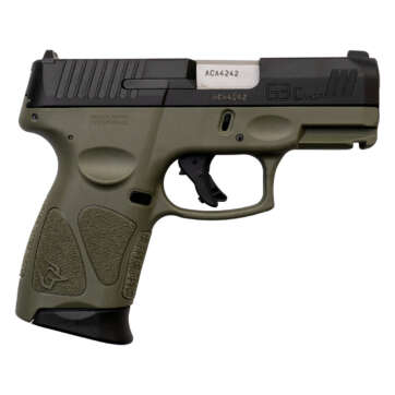 Taurus G3C 9mm, 3.26" Barrel, MTS, Adjustable Rear, Black/OD Green, 12rd - Handsguns | American Guns & Ammo