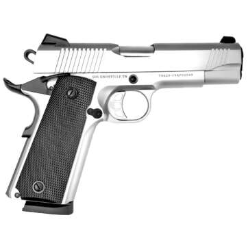 Tisas SS45 1911, 45 ACP, 4.25" Barrel, Steel Frame, Stainless Finish, Novak Style 3-Dot Sights, 8 Round - Handsguns | American Guns & Ammo