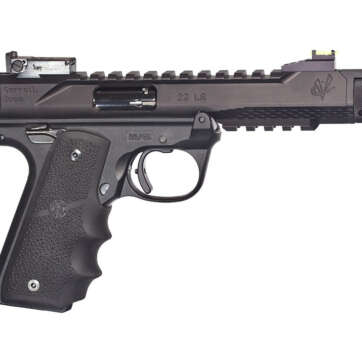 Volquartsen Black Mamba, 4.5", Hi-Viz Front Sight, Single Port Comp, Black Anodized Aluminum - Handsguns | American Guns & Ammo