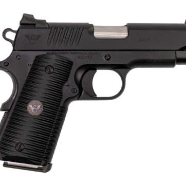 Wilson Combat ACP Compact 1911 SAO Used Excellent 45 ACP, 4" Barrel, Black Armor-Tuff Carbon Steel, Black G10 Eagle Claw Grip, 2x7rd Mags, Factory Soft Case, Papers - Handsguns | American Guns & Ammo