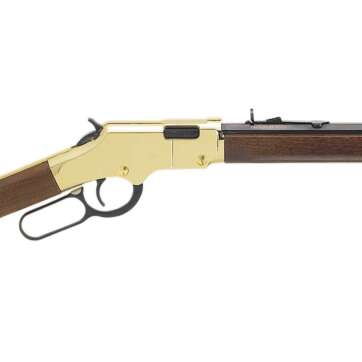 Henry Golden Boy Compact Polished Brass/Blued Lever Action Rifle - 22 Long Rifle - 16.25in - RIFLES | American Guns & Ammo
