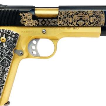KIMBER CUSTOM II TWO TONE 24 CARAT GOLD / BLACK "AZTEC" STYLE 45ACP 5" BARREL 7-ROUNDS GRABAGUN EXCLUSIVE - 1911 | American Guns & Ammo