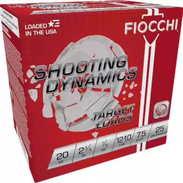 Fiocchi Shooting Dynamics 20 Gauge Ammunition - 250 Rounds | High-Performance Target Loads - New Arrivals | American Guns & Ammo