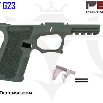 Polymer80 76% Bridge Frame GCA Compliant Compact G19/G23 - Cerakote OD Green Frame with Pins and Rear Rail - New Arrivals | American Guns & Ammo
