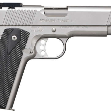 Kimber Mfg.,inc 3200107CA Stainless Target II (CA) 10mm 8+1 5″ Satin Silver Front Serrations Stainless Steel Slide Black Synthetic Double-Diamond Checkering Grip - Semi Auto Handguns | American Guns & Ammo
